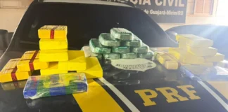Passageiro trazia 28 kg de crack e pó de Guajará, ‘vacilou’ em revista policial e foi preso pela PRF