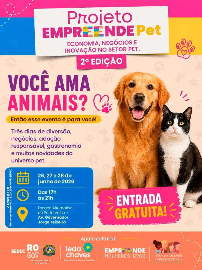 Feira 'Empreende Pet' movimenta Porto Velho com empreendedorismo, adoção responsável e cultura 