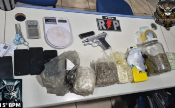 Para salvar o couro, traficante do CV foge e deixa a mulher ‘à própria sorte’; ela é presa com drogas e arma