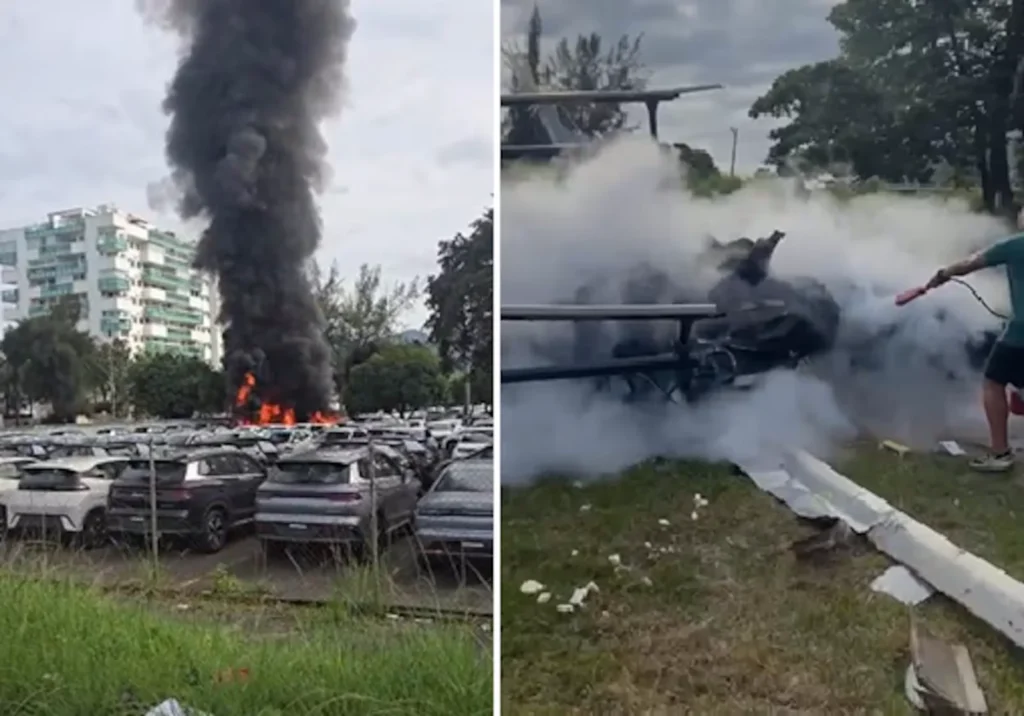 Seis pessoas morrem em queda de helicópteros, no Rio de Janeiro. Antes de cair, eles se chocaram no ar