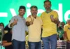 “É hora de devolver o Brasil aos brasileiros” – Marcos Rogério, Scheid e Máximo no lançamento da candidatura de Flávio Bolsonaro à Presidência