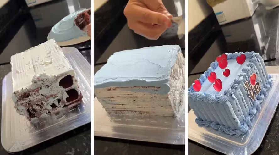 Confeiteira leva calote, manda para cliente um bolo de tijolo e 'explode' nas redes (vídeo)