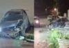 Motorista na contra mão capota carro e foge, na calada da madrugada, no Centro de Porto Velho