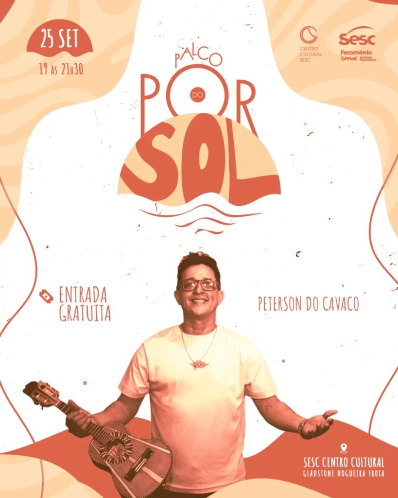 Fecomércio/Sesc apresenta Peterson do Cavaco e seu 'pagode das antigas', no projeto Palco Pôr do Sol