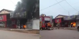 Incêndio destrói loja de açaí na Zona Leste de Porto Velho