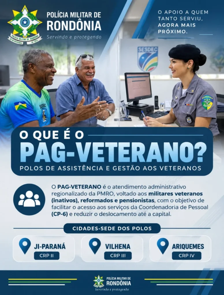 Polícia Militar ativa polos de atendimento e gestão ao veterano no interior do Estado